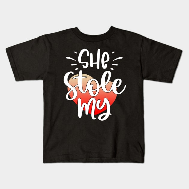 She Stole My Heart Kids T-Shirt by Dojaja